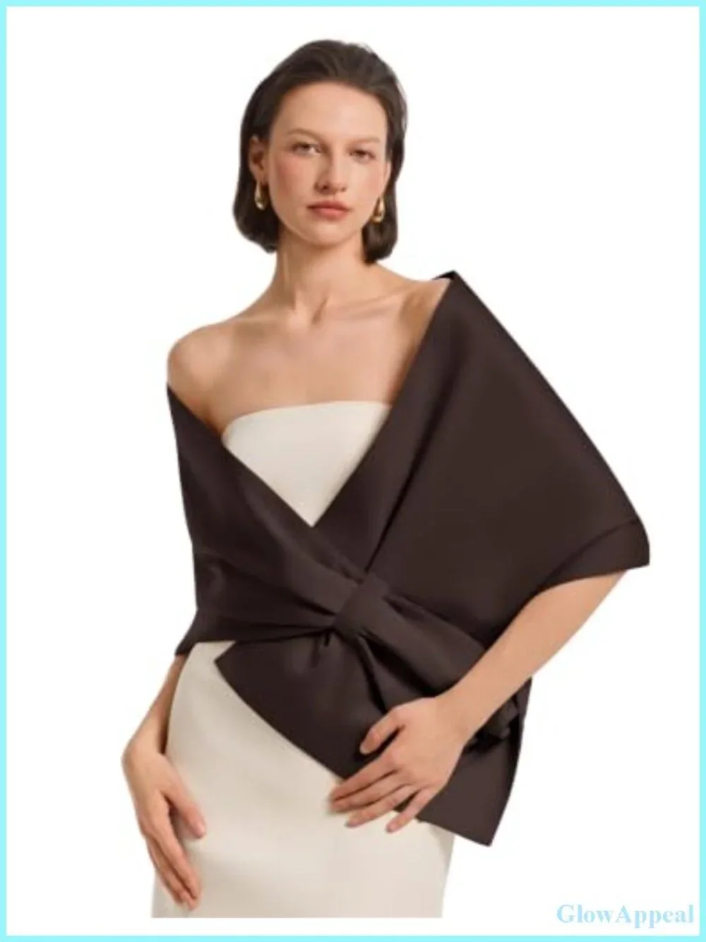 Stay-in-Place Satin Pull Through Shawl Wrap for Evening Dresses